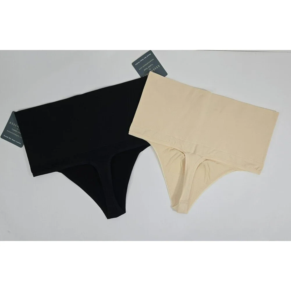 Essentials By Tummy Tank Size S/M Nylon Seamless‎ Thongs 2 Pack TT5-037 NWT